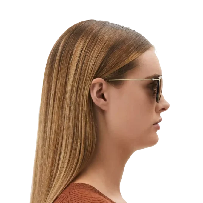 Occhiali da sole rotondi con montatura nera iniettata