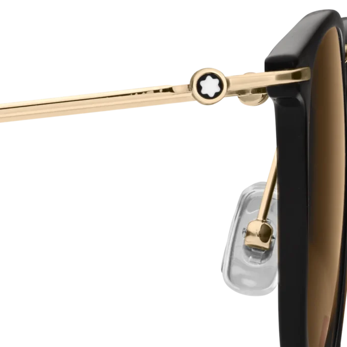 Occhiali da sole rotondi con montatura nera iniettata