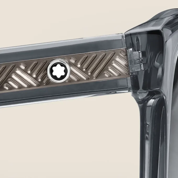 Occhiali da sole squadrati con montatura in acetato grigio Occhiali da sole squadrati con montatura in acetato grigio