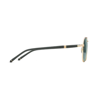 Occhiali da sole squadrati con montatura in metallo color oro