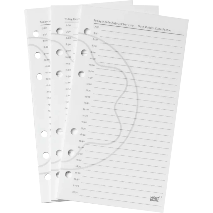 Pagine dell’agenda giornaliera media