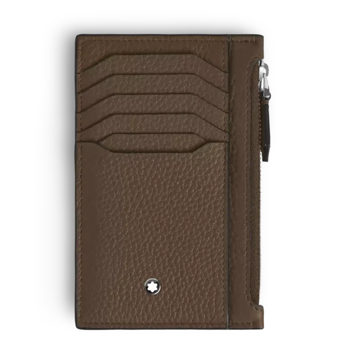 Portacarte in pelle martellata 8cc con zip