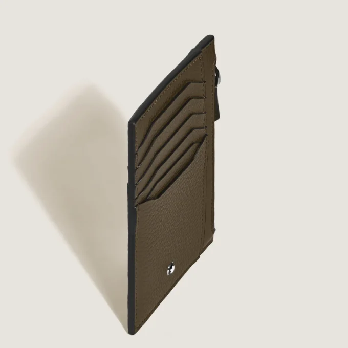 Portacarte in pelle martellata 8cc con zip