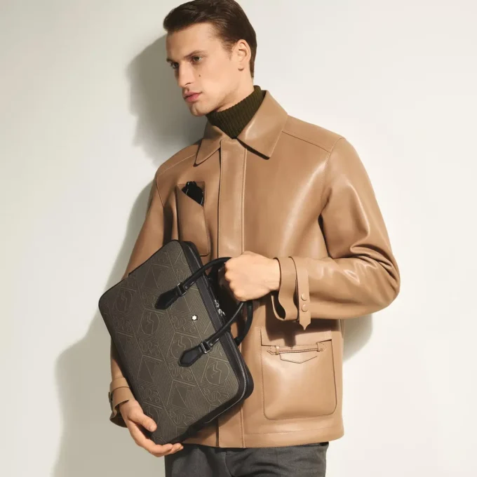 Portadocumenti sottile in jacquard 4810