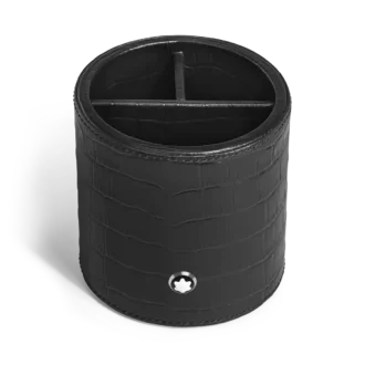 Portamatite, pelle goffrata coccodrillo, nero
