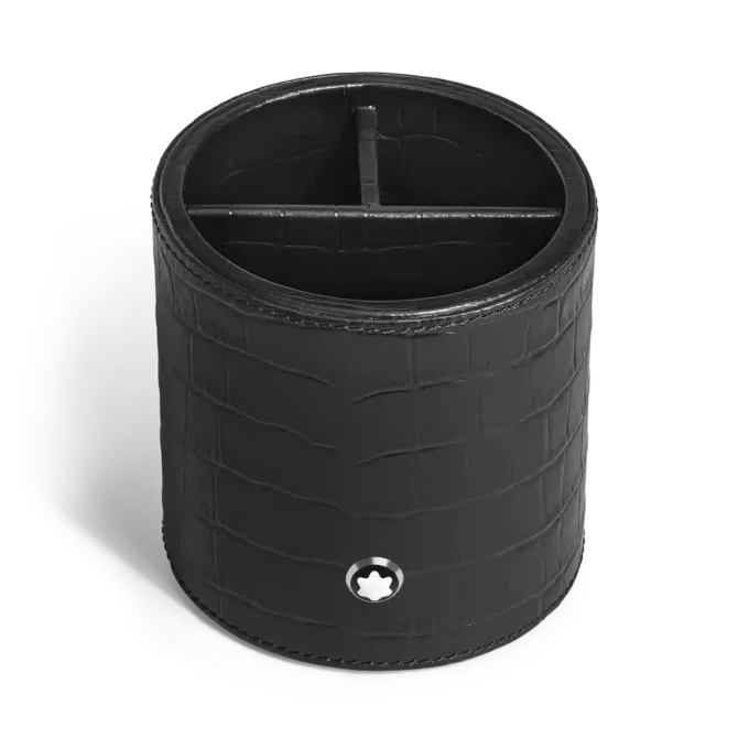 Portamatite, pelle goffrata coccodrillo, nero