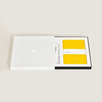 Set con penna roller PIX gialla e taccuino #146 giallo (a righe)