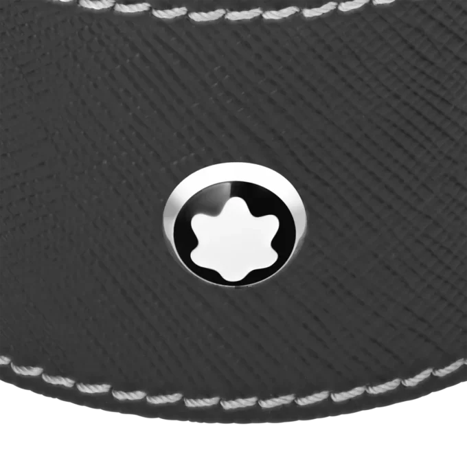 Vassoio da scrivania rotondo in pelle nera (piccolo)